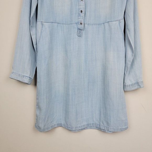 Cato Chambray Light Wash Button Up Long Sleeves Straight Fit Dress Size S - Picture 5 of 11